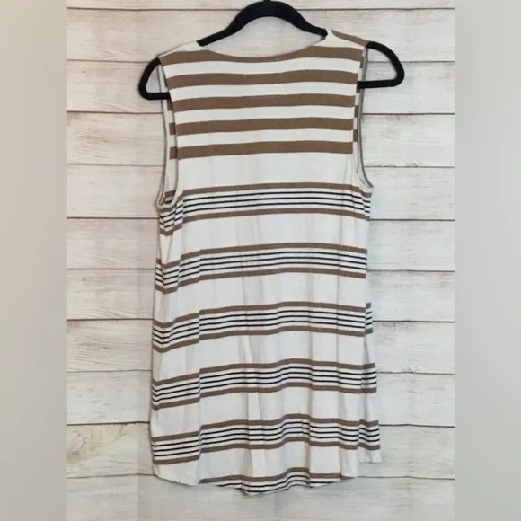 Anthropologie boho indie core top small casual sleeveless stripe sporty - Picture 3 of 4